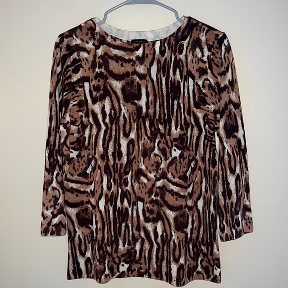 Talbots Sweaters - 🟤TALBOTS: Animal print quarter sleeve wool sweater, size L, never worn🟤